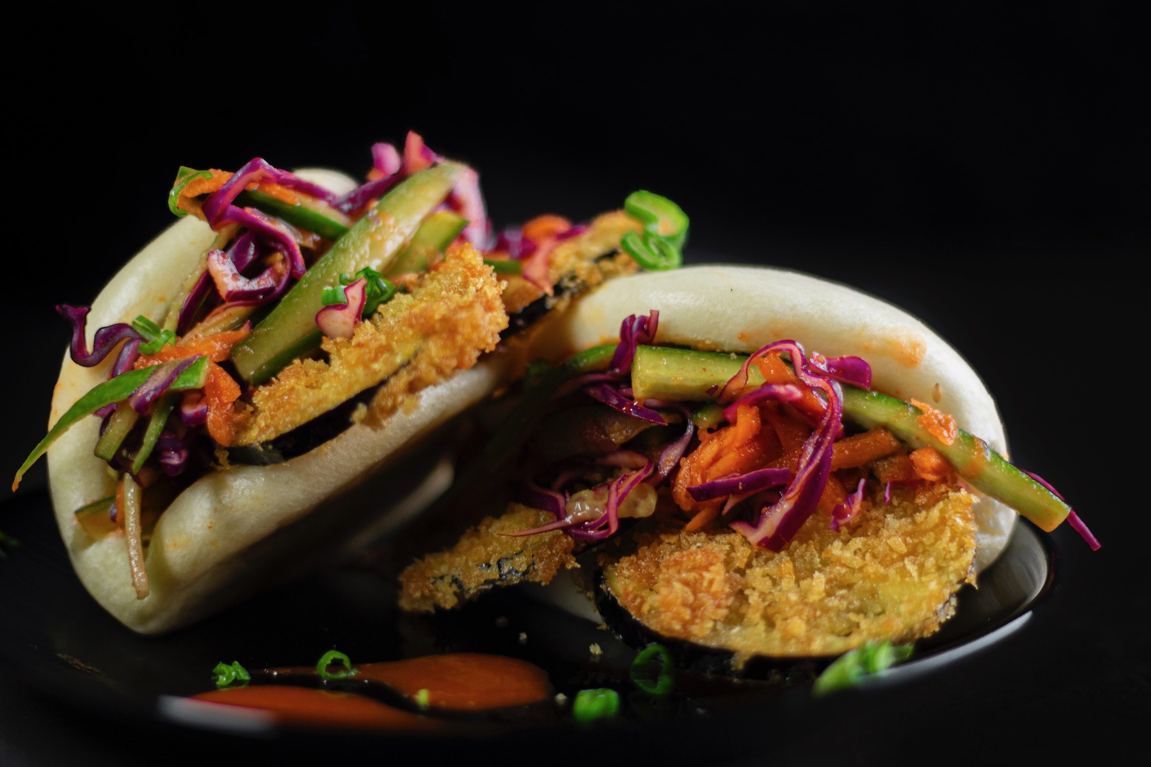 Eggplant bao buns 2pcs